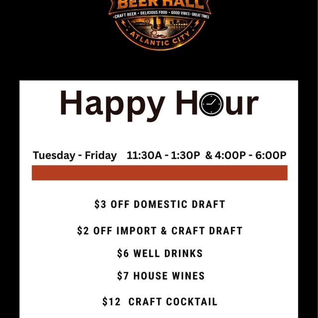 The best Happy Hour in AC!!! Come and Get it!
