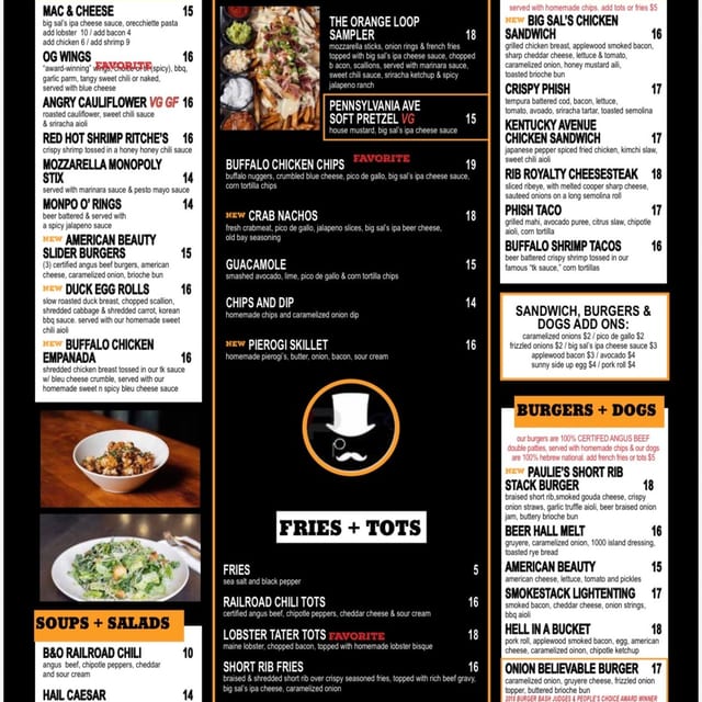 Tennessee Avenue Beer Hall Menu